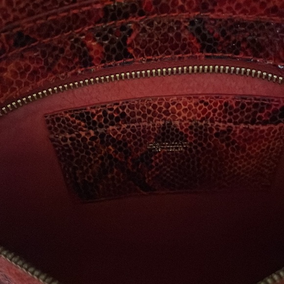 Hammitt red snake bag. Dimensions: 10x8. Opened 10x13. Great condition. - Picture 5 of 5